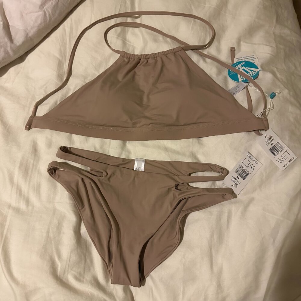NWT - WET Cinnamon Triangle Bikini Set with Adjustable Straps